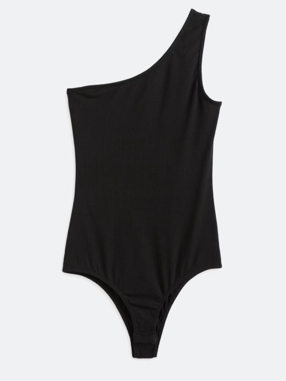 Gilli Black One-Shoulder Ribbed Bodysuit